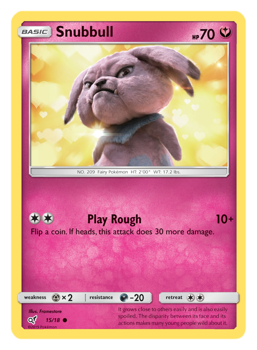 Snubbull 15/18 Common Pokemon Card (Detective Pikachu)
