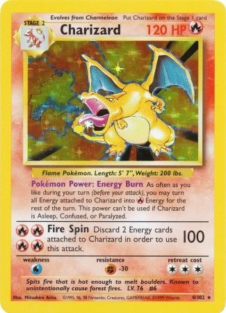 Charizard 4/102 from the English Base Set