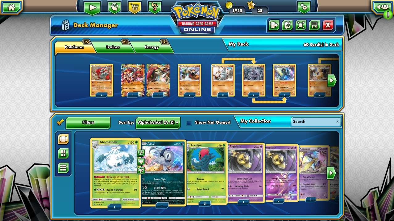 An example theme deck from the Pokemon Trading Card Game Online - Groudon, Earthshaker.
